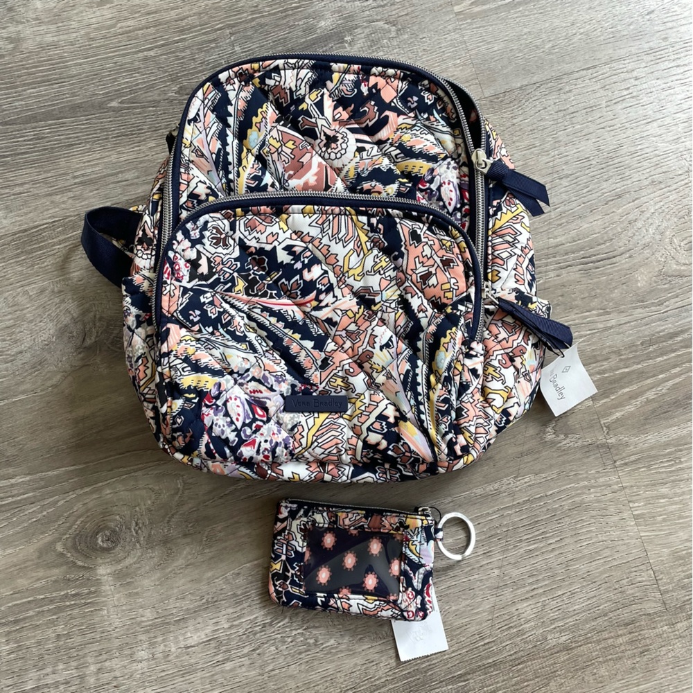 ✨NWT✨Vera Bradley Tangier Paisley Performance Twill Small Backpack & Zip ID